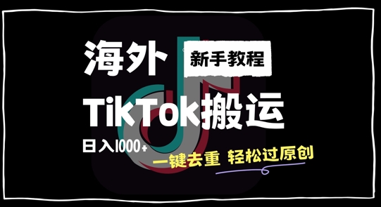 2024最新海外TikTok搬运玩法，一键去重轻松过原创，新手无经验也能日入1k【揭秘】-小i项目网