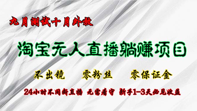 （12862期）淘宝网无人直播全新游戏玩法，九月检测十月外向，不出境零粉丝们零担保金，24小…-小i项目网