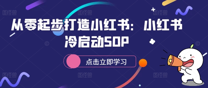 从零起步打造小红书：小红书冷启动SOP-小i项目网