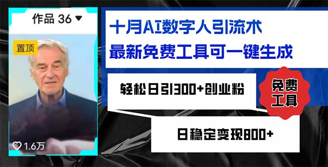 （12963期）十月AI虚拟数字人引流术，最新免费专用工具可一键生成，轻轻松松日引300 自主创业粉日稳…-小i项目网