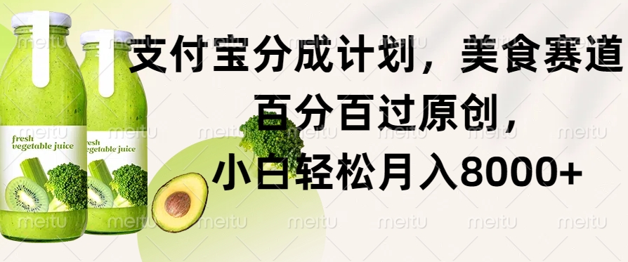 支付宝钱包分为方案，特色美食跑道，百分之百过原创设计，新手轻轻松松月入8000-小i项目网