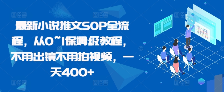 全新小说推文SOP全过程，从0~1家庭保姆级实例教程，无需出境无需拍摄视频，一天400-小i项目网