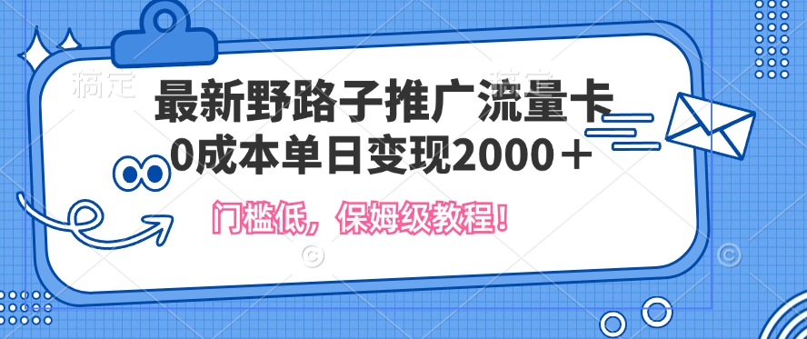 全新歪门邪道营销推广上网卡，一张200-300，成本低，0成本费单日转现好几张-小i项目网