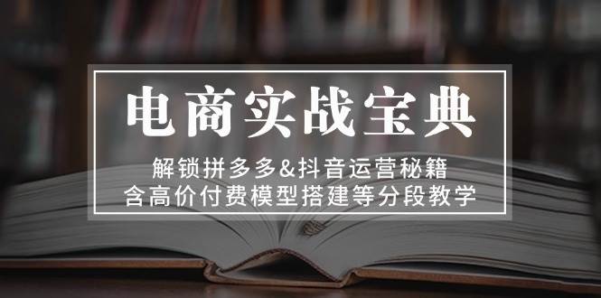 电子商务实战演练秘笈：开启拼多多平台&自媒体运营秘笈，含高价位付钱模型搭建等按段课堂教学-小i项目网