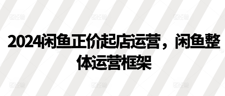 2024闲鱼平台原价出单经营，闲鱼平台总体运营框架-小i项目网