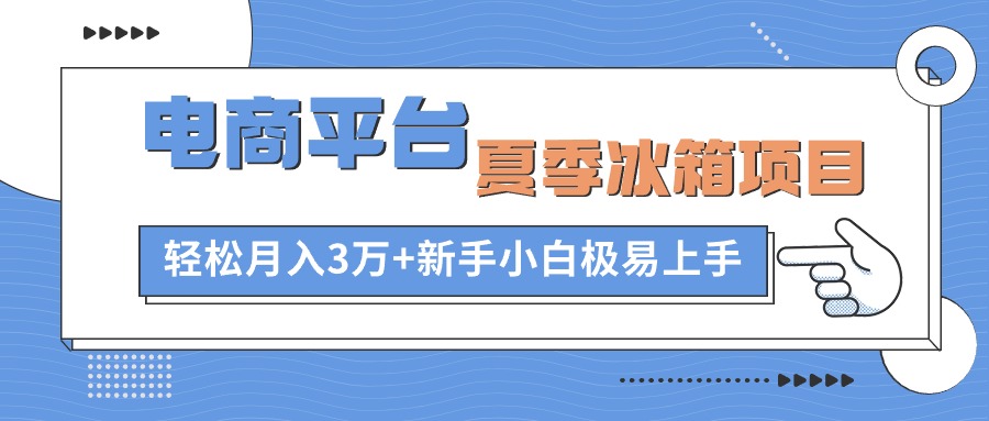 电子商务平台电冰箱新项目，新项目成本低，0成本支出，新手快速上手-小i项目网