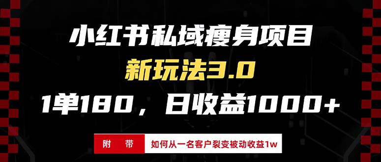 （13348期）小红书的减肥新项目3.0方式，新手入门日赚盈利1000 （附从一名客户裂变盈利…-小i项目网