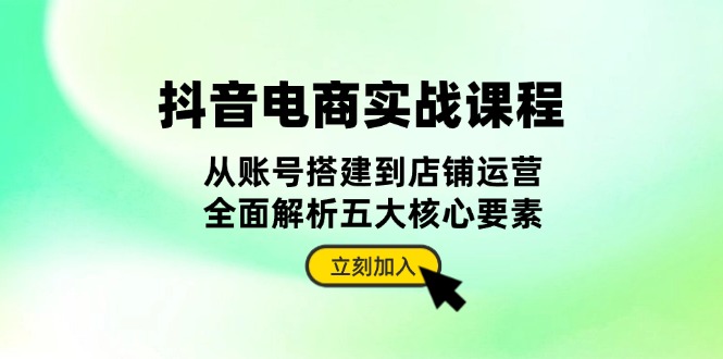 （13350期）抖音视频 电子商务实战演练课程内容：从账户构建到店铺管理，深度剖析五大核心因素-小i项目网