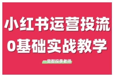 小红书运营投流，小红书广告投放从0到1的实战课，学完即可开始投放-小i项目网