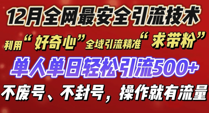 12 月份全网最安全引流创业粉技术来袭，不封号不废号，有操作就有流量【揭秘】-小i项目网