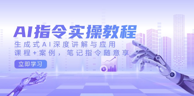 （14097期）AI命令实际操作实例教程，生成式AI深层解读及应用，课程内容 实例，手记命令随便享-小i项目网