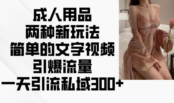 两性用品二种新模式，文字描述短视频引爆流量，一天引流方法公域300-小i项目网