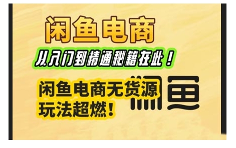 闲鱼平台电子商务实战演练课，实用教程秘笈在这里，闲鱼平台电商无货源游戏玩法最燃!-小i项目网