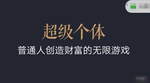 超级个体2024-2025逆风翻盘手册，平常人创造价值的无限恐怖游戏-小i项目网