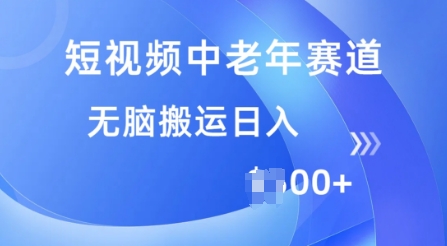 短视频中老年人跑道，使用方便，全平台盈利，没脑子运送日入好几张-小i项目网