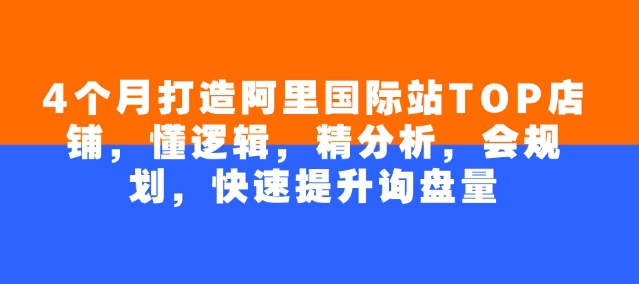 4个月打造出阿里巴巴国际TOP店面，懂逻辑性，精剖析，会整体规划，快速升级外贸询盘量-小i项目网