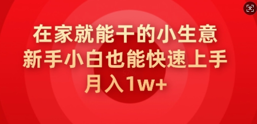 在家也能干的小生意，新手入门也可以快速入门，月入1w-小i项目网