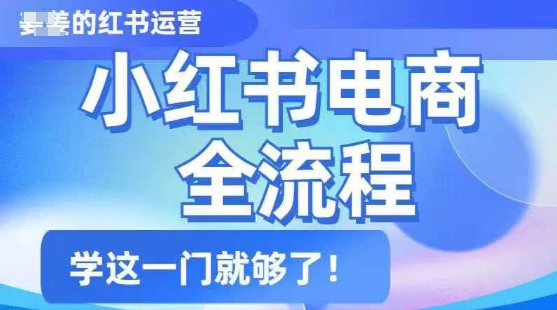 小红书电商全过程，精减通俗易懂，实用教程，学这一门就行了-小i项目网