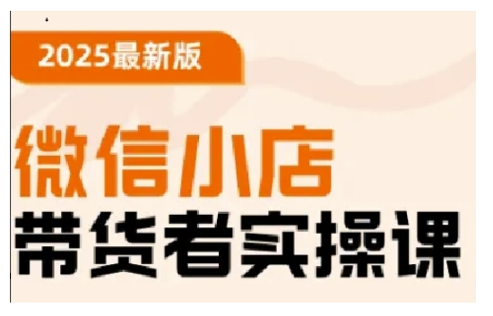 2025最新版微信小商店卖货者实操课，基本操作到高级运营方法，快速入门-小i项目网