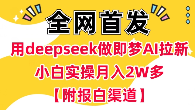 用deepseek做即梦Ai引流 新手实际操作月入了W 【附开通抖音小店方式】-小i项目网