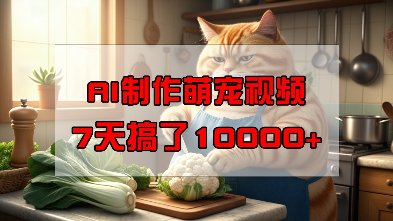 靠AI制做萌宠视频，7天做了1万 ，使用方便成本低，有手机就可以了-小i项目网