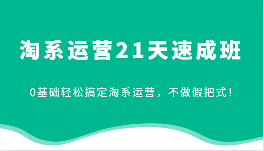 淘系运营21天速成班，0基础轻松搞定淘系运营，不做假把式！（更新）-小i项目网