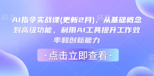 AI命令实战演练课(升级2月)，从基本概念到高级功能，运用AI专用工具提高工作效率和创新能力-小i项目网