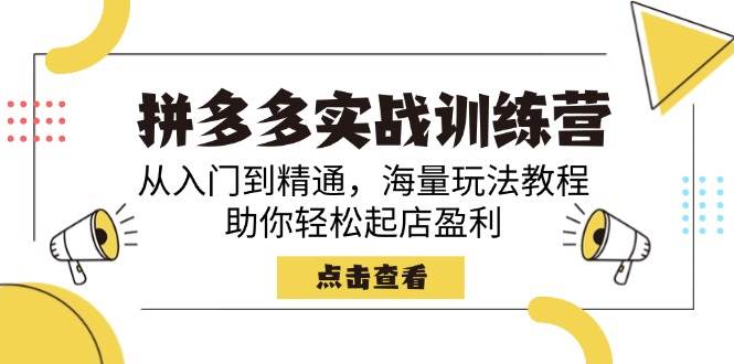 拼多多平台实战演练夏令营，实用教程，大量游戏玩法实例教程，帮助你轻轻松松出单赢利-小i项目网