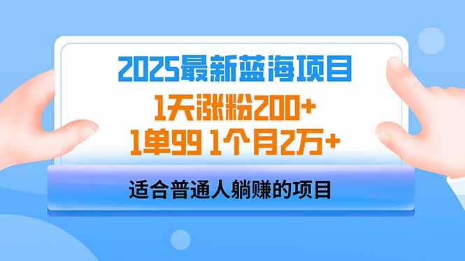 （14573期）2025蓝海项目 1天增粉200  1单99 1个月2万-小i项目网