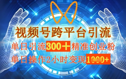 微信视频号跨平台推广，单日实际操作2钟头，单日引流方法300 精确自主创业粉，单日转现多张-小i项目网